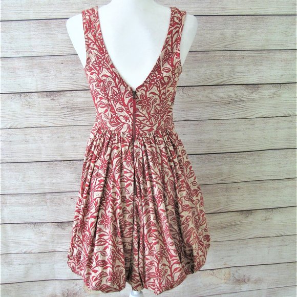 Tracy Reese Red & Cream Floral Dress - Picture 3 of 9
